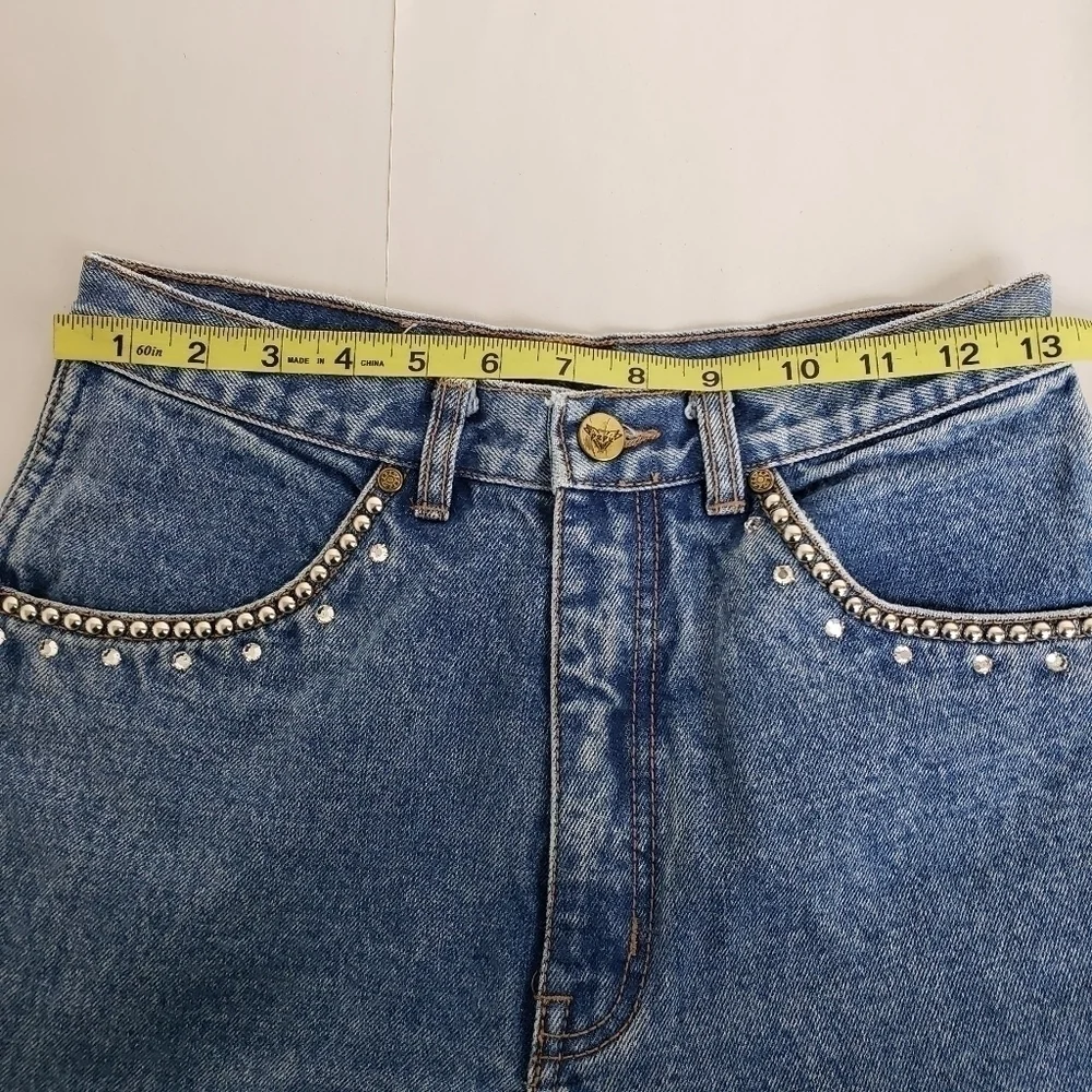 Vintage Rare Pepe Jeans London High Waist Straight Leg Embellished Jeans 26 EUC - Picture 10 of 15